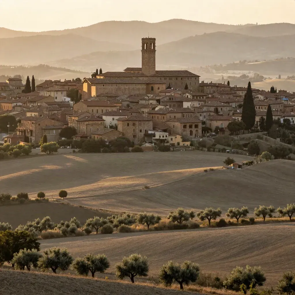 Emilia-Romagna: tetti in terracotta, pianura morbida e Appennini nella foschia
